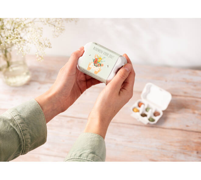 Giftbox Blossombs Bloemen voor jou eierdoosje à 6 zaadbommetjes