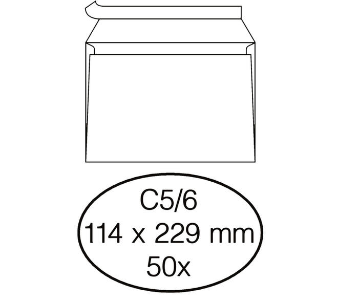 Envelop Quantore bank C5/6 114x229mm zelfklevend wit 50 stuks