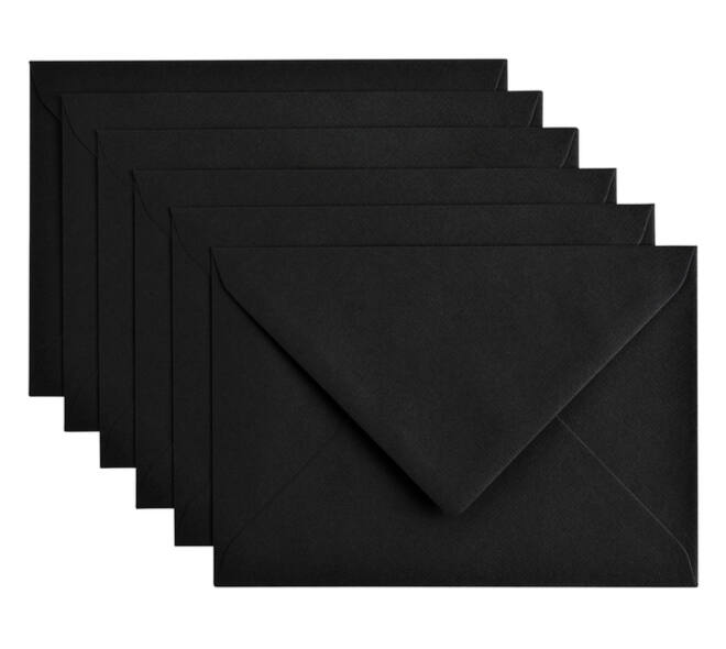Envelop Papicolor C6 114x162mm ravenzwart pak à 6 stuks