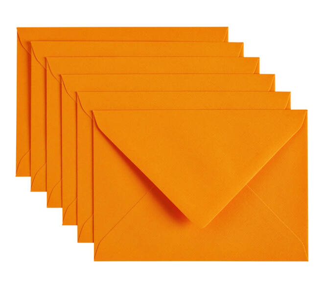 Envelop Papicolor C6 114x162mm oranje pak à 6 stuks
