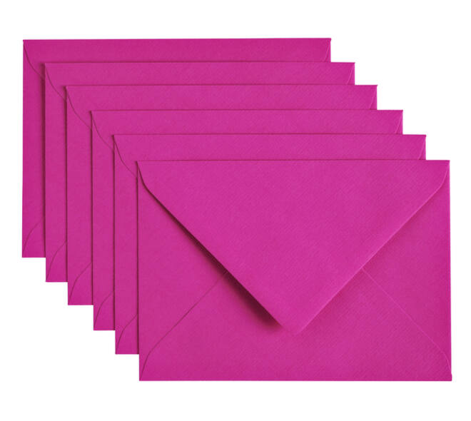 Envelop Papicolor C6 114x162mm felroze pak à 6 stuks