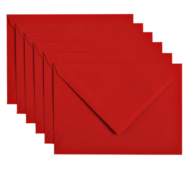 Envelop Papicolor C6 114x162mm rood pak à 6 stuks