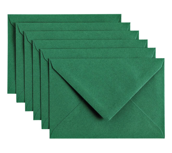 Envelop Papicolor C6 114x162mm dennengroen pak à 6 stuks
