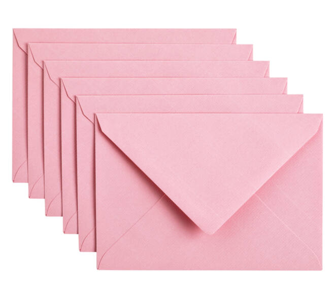 Envelop Papicolor C6 114x162mm babyroze pak à 6 stuks