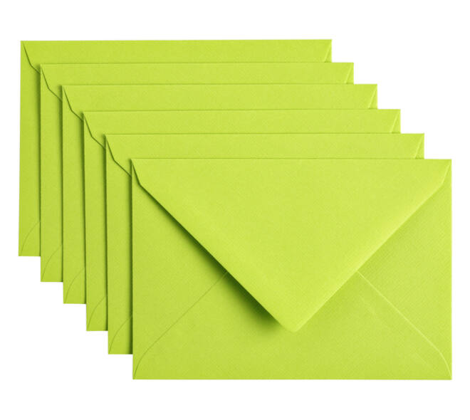 Envelop Papicolor C6 114x162mm appelgroen pak à 6 stuks
