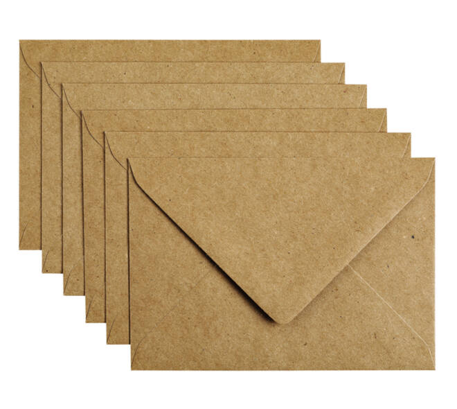 Envelop Papicolor C6 114x162mm kraft bruin pak à 6 stuks