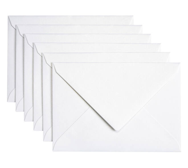 Envelop Papicolor C6 114x162mm metallic parelwit pak à 6 stuks
