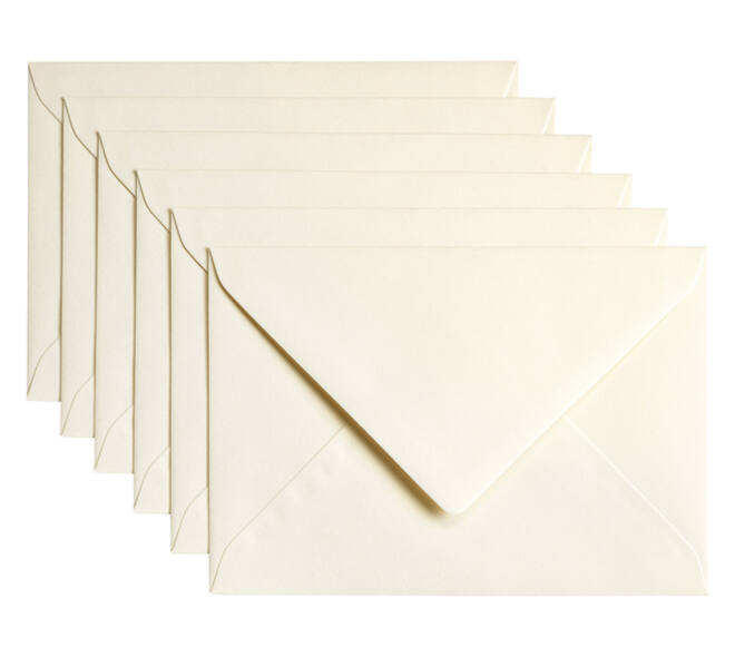 Envelop Papicolor C6 114x162mm metallic ivoor pak à 6 stuks