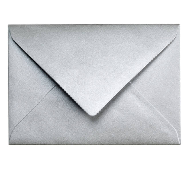 Envelop Papicolor C6 114x162mm metallic zilver pak à 6 stuks