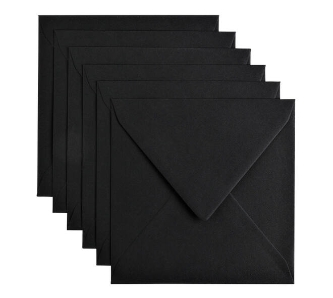 Envelop Papicolor 140x140mm ravenzwart pak à 6 stuks