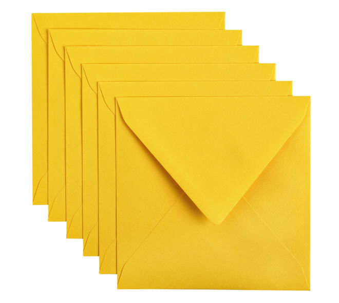 Envelop Papicolor 140x140mm dottergeel pak à 6 stuks