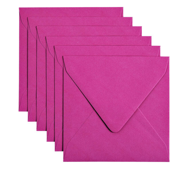 Envelop Papicolor 140x140mm felroze pak à 6 stuks