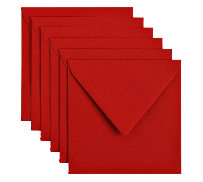 Envelop Papicolor 140x140mm rood pak à 6 stuks