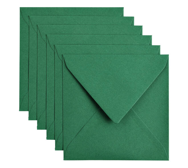 Envelop Papicolor 140x140mm dennengroen pak à 6 stuks