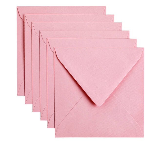Envelop Papicolor 140x140mm babyroze pak à 6 stuks