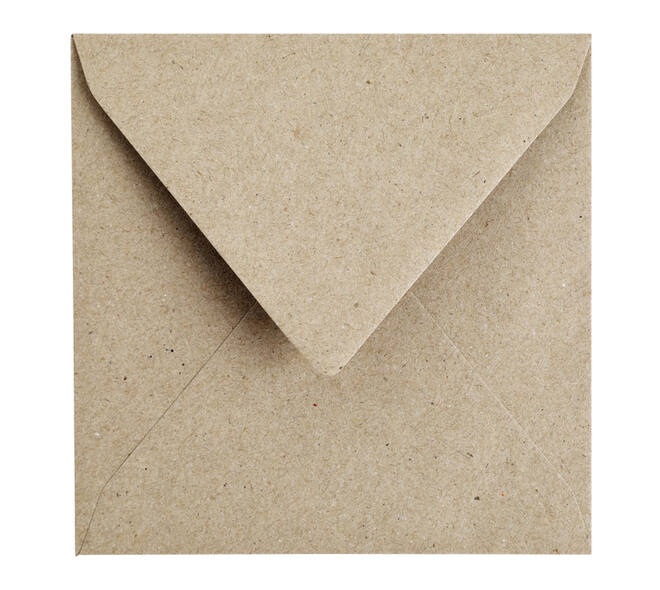 Envelop Papicolor 140x140mm kraft grijs pak à 6 stuks