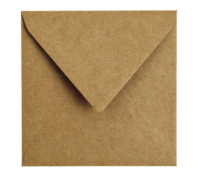 Envelop Papicolor 140x140mm kraft bruin pak à 6 stuks