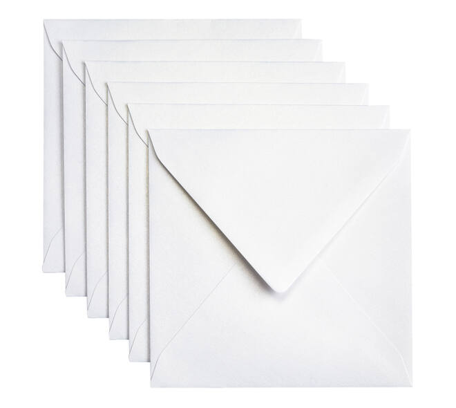 Envelop Papicolor 140x140mm metallic parelwit pak à 6 stuks