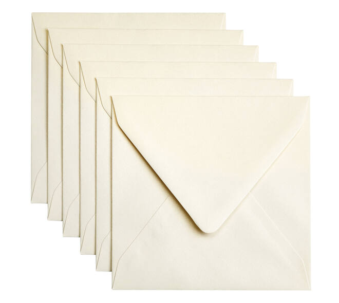 Envelop Papicolor 140x140mm metallic ivoor pak à 6 stuks