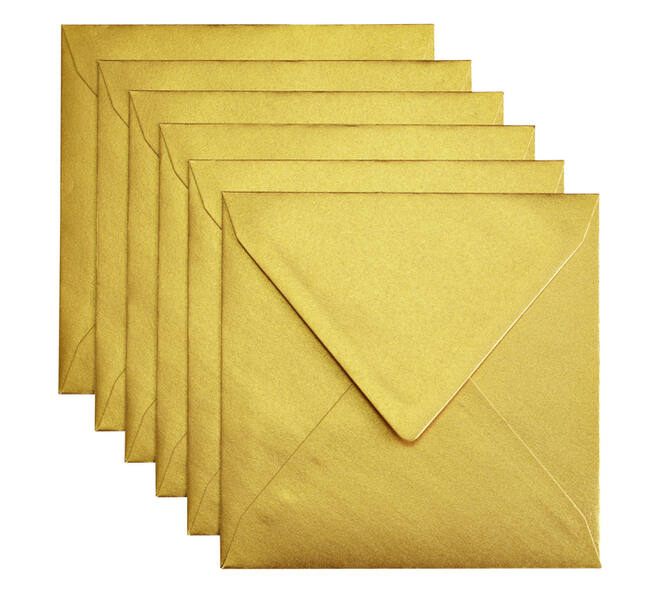 Envelop Papicolor 140x140mm metallic goud pak à 6 stuks