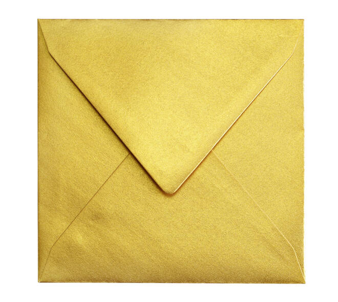 Envelop Papicolor 140x140mm metallic goud pak à 6 stuks