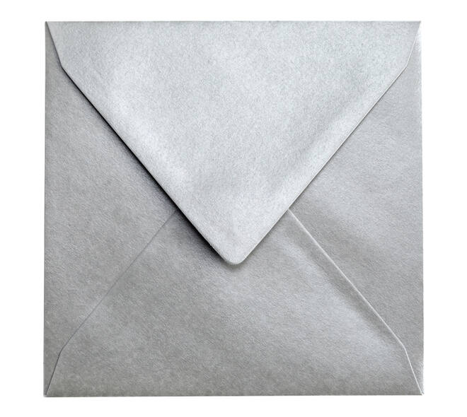 Envelop Papicolor 140x140mm metallic zilver pak à 6 stuks