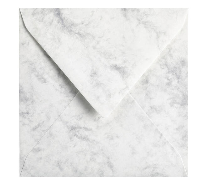 Envelop Papicolor 140x140mm marble grijs pak à 6 stuks