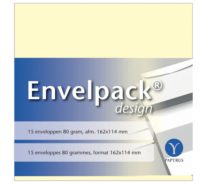 Envelop Papyrus Envelpack Design C6 114x162mm ivoor 894400 15 stuks