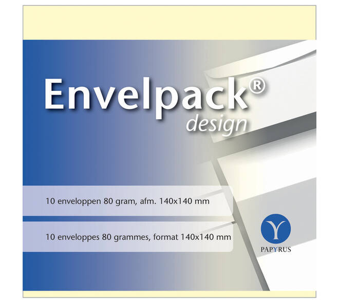 Envelop Papyrus Envelpack Design vierkant 140x140mm ivoor 894410 10 stuks