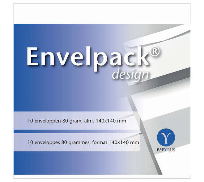 Envelop Papyrus Envelpack Design vierkant 140x140mm wit 894416 10 stuks