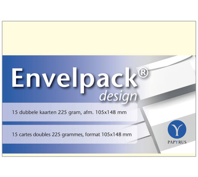 Dubbele kaart Papyrus Envelpack Design A6 105x148mm ivoor 894450 15 stuks