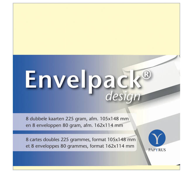 Dubbele kaart Papyrus Envelpack Design C6 114x162mm ivoor 894430 set van 8