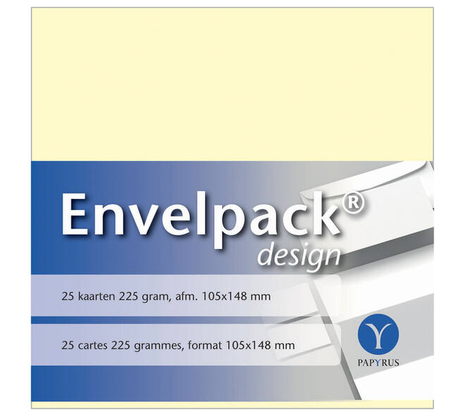 Enkele kaart Papyrus Envelpack Design A6 105x148mm ivoor 894420 set van 25