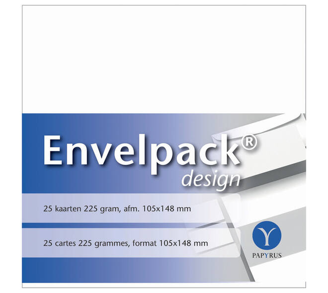 Enkele kaart Papyrus Envelpack Design A6 105x148mm wit 894426 set van 25