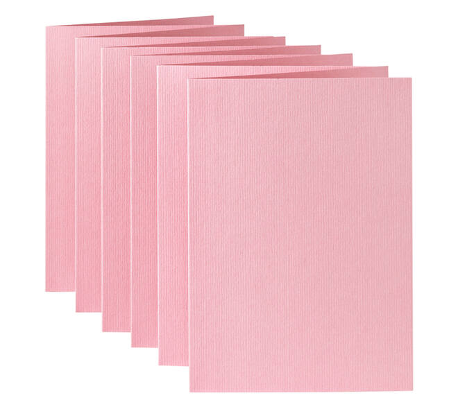 Correspondentiekaart Papicolor dubbel 105x148mm babyroze pak à 6 stuks