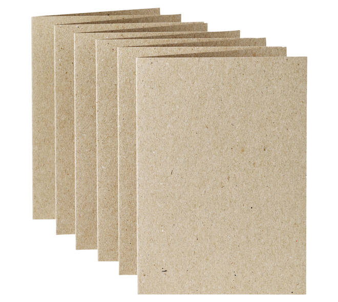 Correspondentiekaart Papicolor dubbel 105x148mm kraft grijs pak à 6 stuks