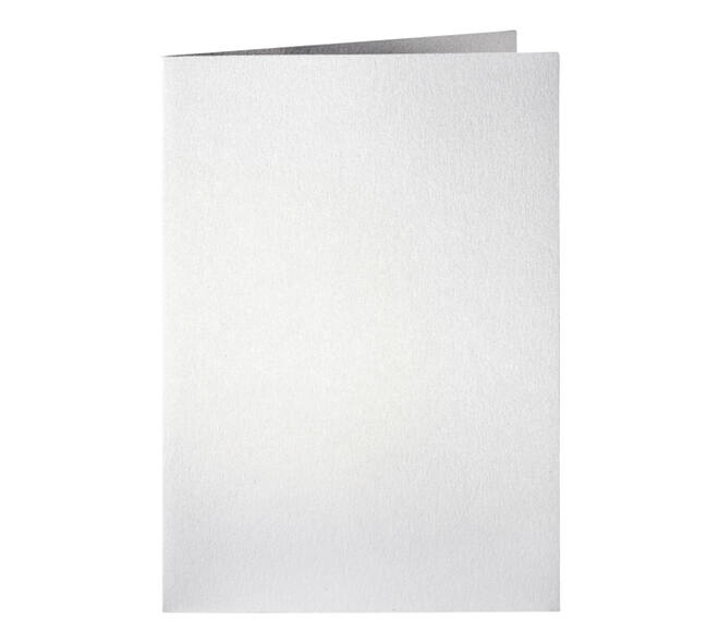 Correspondentiekaart Papicolor dubbel 105x148mm metallic parelwit pak à 6 stuks