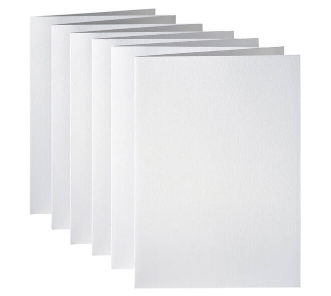 Correspondentiekaart Papicolor dubbel 105x148mm metallic parelwit pak à 6 stuks