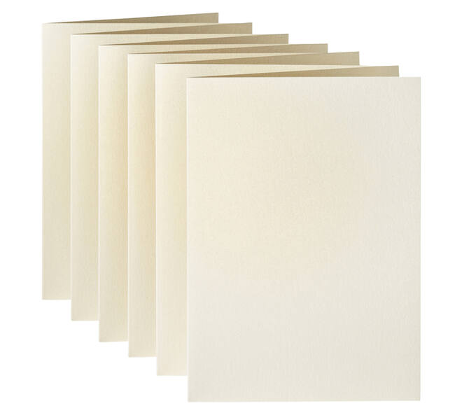 Correspondentiekaart Papicolor dubbel 105x148mm metallic ivoor pak à 6 stuks