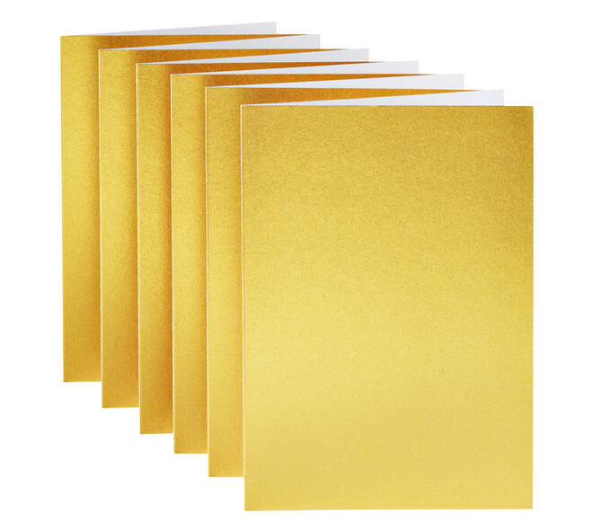 Correspondentiekaart Papicolor dubbel 105x148mm metallic goud pak à 6 stuks