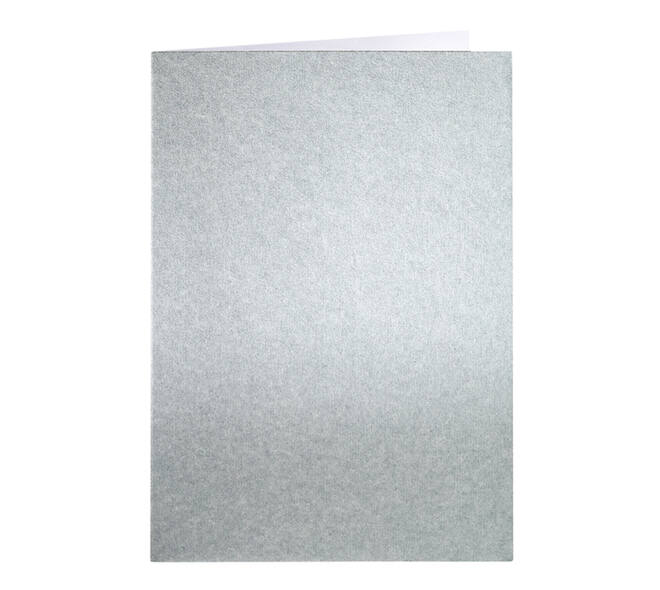 Correspondentiekaart Papicolor dubbel 105x148mm metallic zilver pak à 6 stuks
