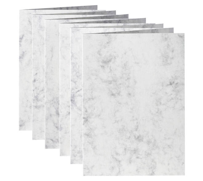 Correspondentiekaart Papicolor dubbel 105x148mm marmer grijs pak à 6 stuks