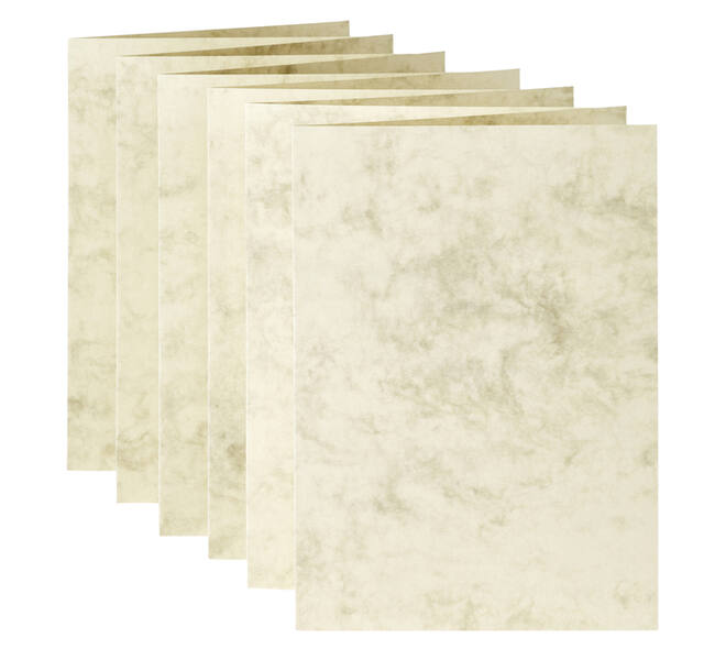 Correspondentiekaart Papicolor dubbel 105x148mm marmer ivoor pak à 6 stuks