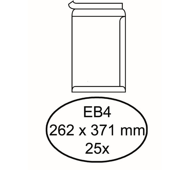 Envelop Hermes akte EB4 262x371mm zelfklevend wit pak à 25 stuks