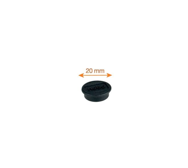 Magneet Nobo 20mm zwart 8 stuks