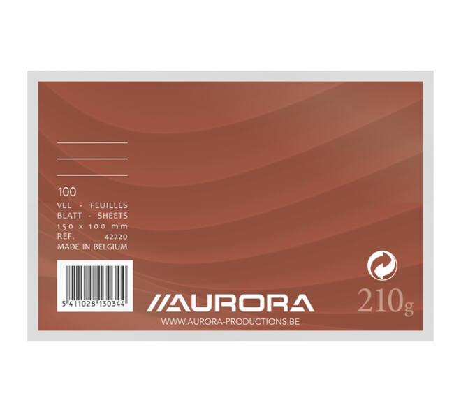 Systeemkaart Aurora 150x100mm lijn met rode koplijn 210gr wit 100 vel