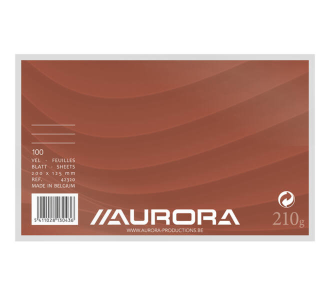 Systeemkaart Aurora 200x125mm lijn met rode koplijn 210gr wit 100 vel