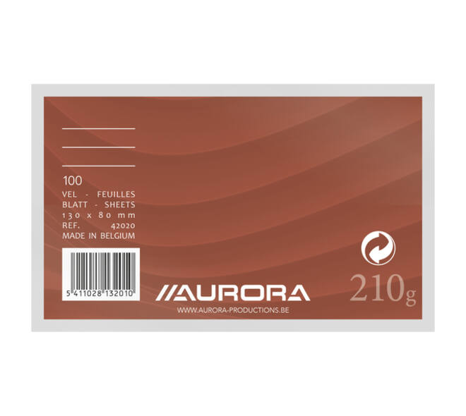 Systeemkaart Aurora 130x80mm lijn met rode koplijn 210gr wit 100 vel