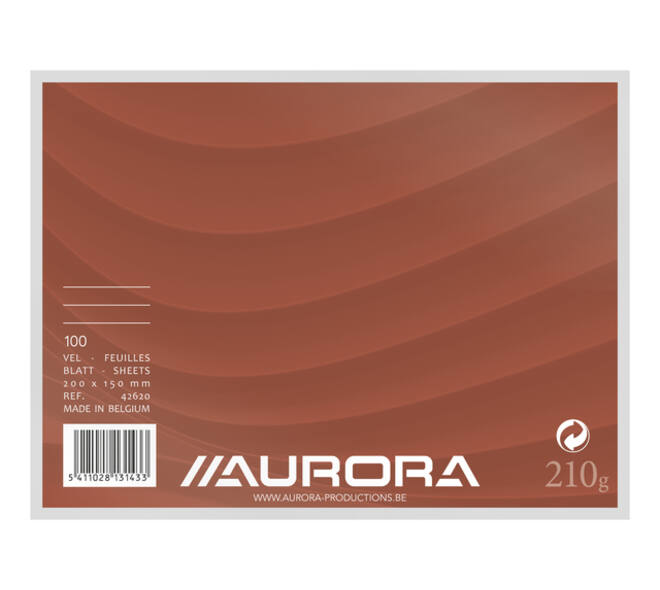Systeemkaart Aurora 200x150mm lijn met rode koplijn 210gr wit 100 vel