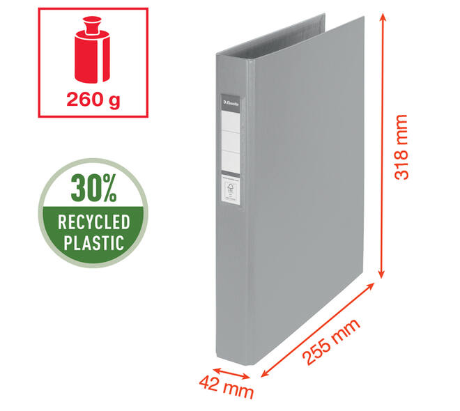 Ringband Esselte VIVIDA A4 25mm 30% gerecycled PP folie wit